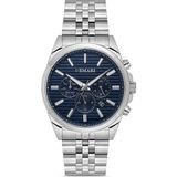 DEMARİ Erkek Kol Saati Quartz Mekanizma Full Fonksiyonlu – Gümüş Çelik Kasa Çizgili Lacivert Kadran DM-00113G-A3