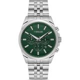 DEMARİ Erkek Kol Saati Quartz Mekanizma Full Fonksiyonlu – Gümüş Çelik Kasa Çizgili Yeşil Kadran DM-00113G-A10