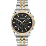 DEMARİ Erkek Kol Saati Quartz Mekanizma Full Fonksiyonlu – Gümüş & Gold Detaylı Çelik Kasa Siyah Kadran DM-00113G-D2 - Gold - Siyah