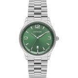 DEMARİ Erkek Kol Saati Quartz Mekanizma – Gümüş Çelik Kasa & Kordon Yeşil Kadran DM-00117G-A10