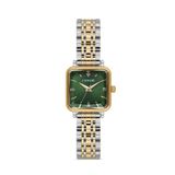 DEMARİ Kadın Kol Saati Quartz Mekanizma – Gold & Gümüş Kordon Yeşil Kadran Taş Detaylı DM-00113L-D10