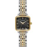 Demari Kadın Kol Saati Quartz Mekanizma – Gold & Gümüş Renk Kare Kasa Siyah Kadran Taş Detaylı DM-00113L-D2