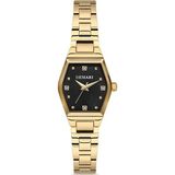 Demari Kadın Kol Saati Quartz Mekanizma – Gold Renk Çelik Kasa Görünümlü Siyah Kadran Taş Detaylı DM-00109L-B2