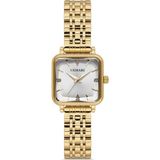 Demari Kadın Kol Saati Quartz Mekanizma – Gold Renk Kare Kasa Beyaz Kadran Taş Detaylı DM-00113L-B1