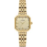 Demari Kadın Kol Saati Quartz Mekanizma – Gold Renk Kare Kasa Çizgili Gold Kadran Taş Detaylı DM-00114L-B4 - Altın