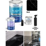 Demarin Çift Bileşenli Solventsiz Sıvı Mermer, Liquid Marble Tezgah Yenileme Kiti Takım - 6 L - Dark Black