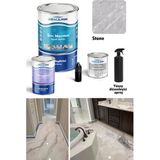 Demarin Çift Bileşenli Solventsiz Sıvı Mermer, Liquid Marble Tezgah Yenileme Kiti Takım - 6 L - Stone Grey