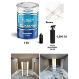 Demarin Çift Bileşenli Solventsiz Sıvı Mermer Liquid Marble (Tezgah, Zemin Boyası) Brown 1 Kg