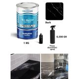 Demarin Çift Bileşenli Solventsiz Sıvı Mermer Liquid Marble (Tezgah, Zemin Boyası) Dark 1 Kg