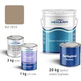 Demarin Epoksi Zemin Kaplama 20 Kg Set (3 Kg Astar +20 Kg Epoksi Zemin Kaplama +1 Kg Sıvı Cam) - Ral 1019