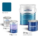 Demarin Epoksi Zemin Kaplama 20 Kg Set (3 Kg Astar +20 Kg Epoksi Zemin Kaplama +1 Kg Sıvı Cam) - Ral 5019