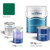 Demarin Epoksi Zemin Kaplama 20 Kg Set (3 Kg Astar +20 Kg Epoksi Zemin Kaplama +1 Kg Sıvı Cam) - Ral 6016
