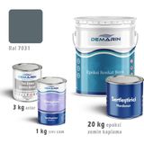 Demarin Epoksi Zemin Kaplama 20 Kg Set (3 Kg Astar +20 Kg Epoksi Zemin Kaplama +1 Kg Sıvı Cam) - Ral 7031
