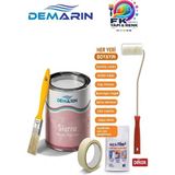 Demarin Sierra Fayans Tezgah Seramik Mobilya Zemin Boyası Başlangıç Seti - Boya + Rulo + Fırça + Bant + Örtü - Kum Beji