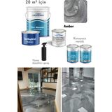 Demarin Solventsiz - Kokusuz Sıvı Mermer, Liquid Marble (Tezgah, Zemin Boyası) - Amber - R8001