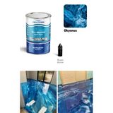 Demarin Solventsiz - Kokusuz Sıvı Mermer, Liquid Marble (Tezgah, Zemin Boyası) Natural Seri,Okyanus (Mavi Üzerine Beyaz Desen)