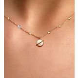 Demas Gold 14 Ayar Altın Dorikalı Avustralya Beyaz Opal Pırlanta Bileklik