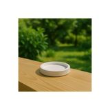 DemCey Home Daire Taş Tepsi Beton Dekoratif Bohem Altlık Beyaz 10 x 10