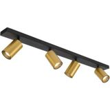 Demet Habek My Lights DÖRTLÜ 4 LÜ GU10 100 CM SİYAH GÖVDE MAT GOL ALTIN ESKİTME KAPLAMA HAREKETLİ BAŞLIK TASARRUFLU LED OSRAM MARKKA AMPUL RENK SEÇENEKLİ TAVAN PLOFONYER SPOT AVİZE - Siyah