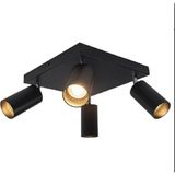 Demet Habek My Lights GU10 LED SPOT SİYAH TAVAN AVİZE DÖRTLÜ 4 LÜ HAREKETLİ BAŞLIK GÜNIŞIĞI OSRAM TASARRUFLU LED AMPÜL DAHİL AMPÜL RENK SEÇENEKLERİ MEVCUT - Beyaz