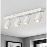 Demet Habek My Lights GU10 OSRAM TASARRUFLU LED AMPÜL DÖRTLÜ HAREKETLİ KROM MAFSAL DETAYLI LED SPOT TAVAN BEYAZ AVİZE 4 LÜ LED TAVAN SPOT MODERN SPOT