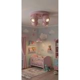Demet Habek My Lights Os Ram 4'lü Dörtlü Hareketli Başlık Bebek Odasıtoz Pembe LED Spot Avize - Modern Bebek Genç Kız Odası Metal Tavan Avize Aydınlatma - 0-Siyah