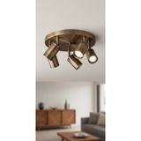 demet habek mylights GU10 Beşli Fırçalı Patinalı 40 cm Kahve Bronz Metal Tavan Spot Hareketli BaşlıkAvize OS RAM LED