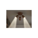 demet habek mylights GU10 Kahverengi 3 lü Üçlü Hareketli LED Spot Tavan Avize Tasarruflu Led Ampül Os ram
