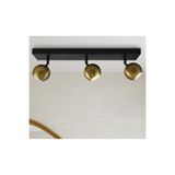 demet habek mylights GU10 Tasarruflu LED 3’lü Siyah Metal Gövde Gold Hareketli Başlık Spot Tavan Avize Led Işık Ampul