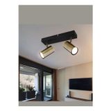 Demet Habek Mylights MAT ALTIN GOLD ESKİTME KAPLAMA BAŞLIK İKİLİ SİYAH METAL OS RAM TASARRUFLU LED MAPÜL LED SPOT TAVAN AVİZE