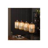 Demet Habek Mylights mylights balcamlı dörtlü siyah kaplama 120 cm taban vintage sıralı masa üstü avize