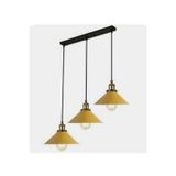Demet Habek Mylights Mylights Masa Üstü Sıralı Üçlü Avize Sarı Başlık 60 Cm En Masa Üstü