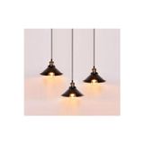 Demet Habek Mylights Mylights Retro Rustik Vintage Masa Üstü Tezgah Üstü Sıralı Siyah Üçlü Avize Metal Avize