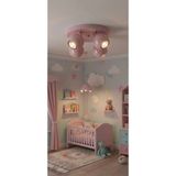 demet habek mylights OS RAM 4'lü Dörtlü Hareketli Başlık Bebek OdasıToz Pembe Led Spot Avize - Modern Bebek Genç Kız Odası Metal Tavan Avize Aydınlatma