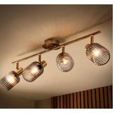 Demet Habek Mylights Vintage Hareketli Bal Camlı Dörtlü Avize Retro Rustik Salon Avize - Renkli