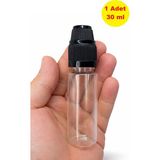 Demet Home 1 Adet 30 ml boş Çocuk Kilitli pet şişe Numune-likit-kolonya-parfüm-sıvı şişesi iğne uçlu tıpa 30 cc pet1 şişe - Şeffaf