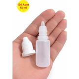 Demet Home 100 Adet 15 ml Boş Plastik Likit Kolonya Parfüm Sıvı Aseton ecza Şişesi 15 cc kırılır kapak şişe