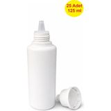 Demet Home 25 Adet 125 ml Boş Plastik Likit Kolonya Parfüm Sıvı Aseton dezenfektan ecza Şişesi 125 cc kırılır kapak şişe Damla kutusu