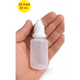 Demet Home 25 Adet 30 ml Boş Plastik Likit Kolonya Parfüm Sıvı Aseton ecza Şişesi 30 cc kırılır kapak şişe Damla kutusu