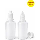 Demet Home 25 Adet 50 ml Boş Plastik Likit Kolonya Parfüm Sıvı Aseton dezenfektan ecza Şişesi 50 cc kırılır kapak şişe Damla kutusu