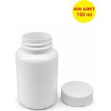 Demet Home 400 Adet 150 ml Bastır Çevir Emniyet Kapak Numune Ilaç Tarım Ecza Tablet Hap Kapsül Kutusu Şişesi 150 cc Plastik Şişe - Beyaz