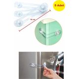 Demet Home 5 Adet Çok Amaçlı Çocuk Bebek Güvenlik Çekmece Dolap Kapak Kilidi Klozet Karavan Kilit 18 cm Büyük Boy Silikon Malzeme