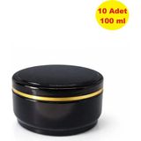 Demet Home Boş Kozmetik-Krem-Pomat Kutusu Plastik Krem Kavanozu 100 ml 10 Adet