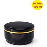 Demet Home Boş Kozmetik-Krem-Pomat Kutusu Plastik Krem Kavanozu 100 ml 25 Adet