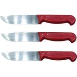 Demet Home Maraş Üzüm Dövme Çelik 3'lü Meyve Mutfak Kasap Bıçak Seti - 24 cm