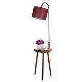 DEMET SEHBALI AHŞAP LAMBADER CEVİZ SİLİNDİR HASIR BORDO ABAJURLU