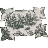 Demeter Concept Bahçe Toile Jouy Amerikan Servis Takım - 45 x 30 cm - Yeşil - Ekru