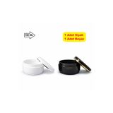demethome 100 Ml lüx Pomat-krem-kozmetik-ECZA Kutusu plastik krem kavanozu 1 SİYAH+1 BEYAZ 100 CC ŞERİTLİ