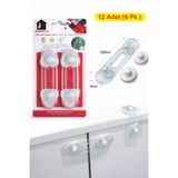 demethome 12 ADET Çocuk Bebek Çok Amaçlı Çekmece Dolap Kapak Karavan Güvenlik Kilidi 12 Adet (6pk) 12 cm