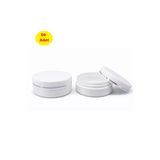 demethome 50 Adet 150 Ml Boş Yassı Beyaz Lüx Gümüş Şeritli Kozmetik-krem-pomat Kutusu Plastik Krem Kavanozu